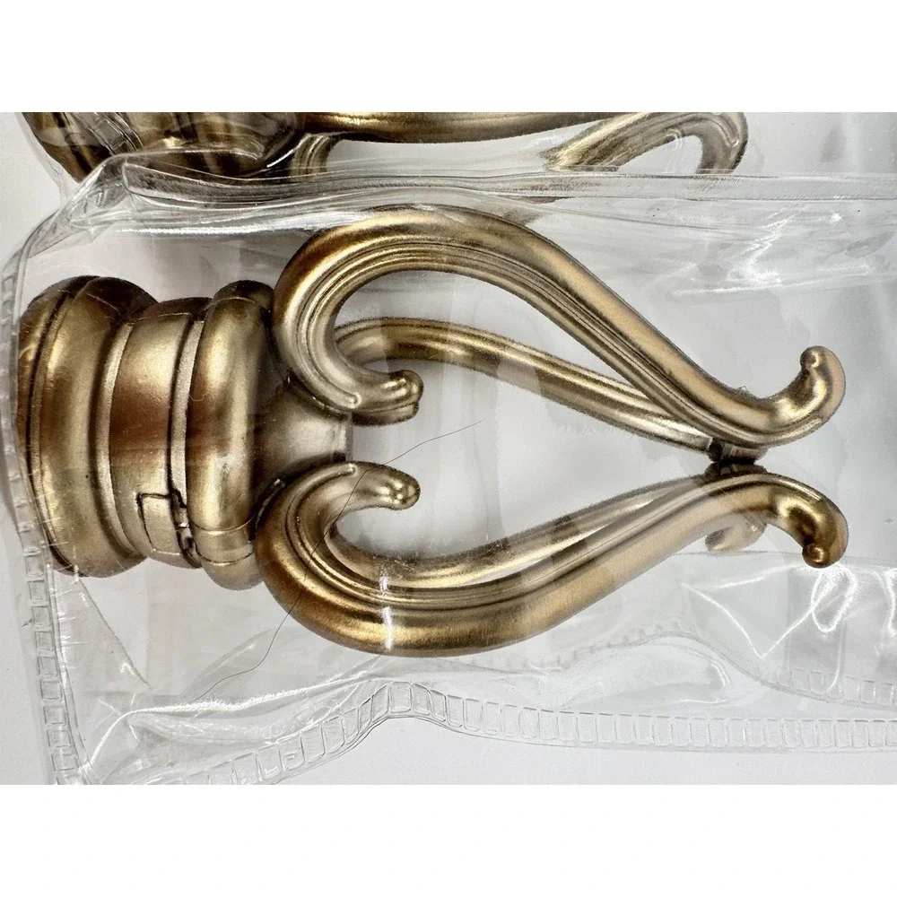 Gold Curtain Rod Finials Set 2 Decorative End Caps Cambria Florentine
